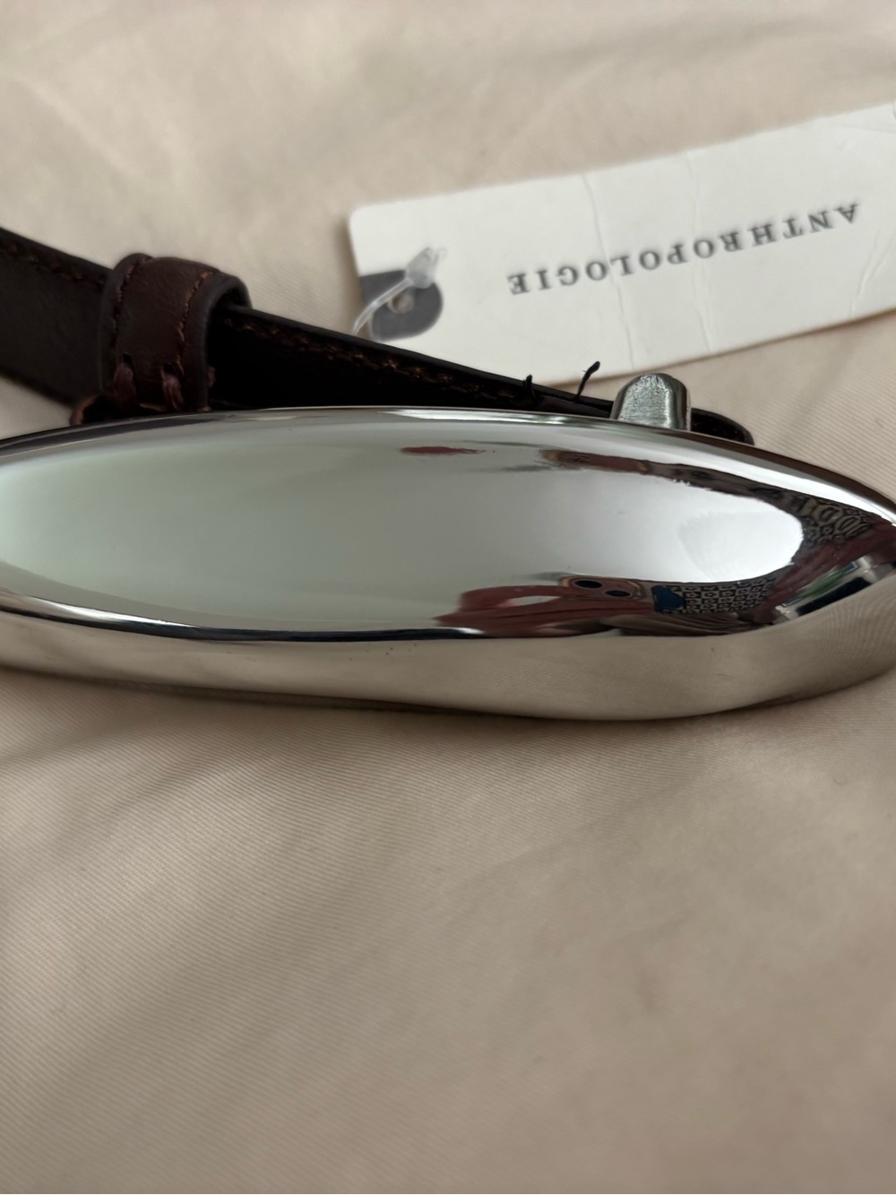 Women’s Brown Belt with Silver Buckle - Picture 2 of 5